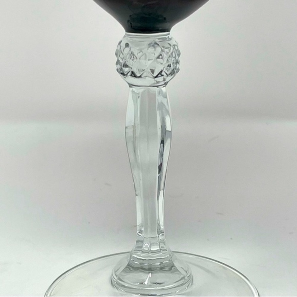 Vintage‎ Ruby Red Clear Lumiarc Cristal d’Arques French Water/Wine Goblet 8”Tall - Picture 7 of 9